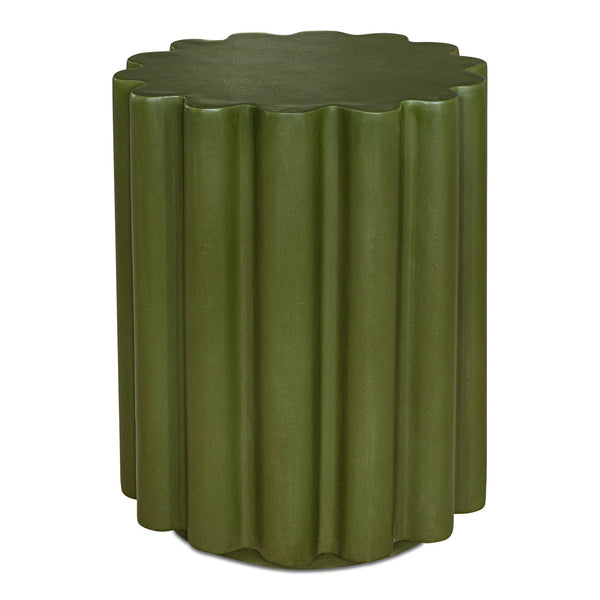 Moe's Home Taffy Accent Table - Stylish Indoor/Outdoor Stool With Unique Fiber-reinforced Concrete Design Green Fibre Reinforced Natural Concrete Bq-1062-16