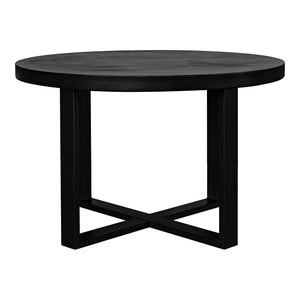 Moe's Home Jedrik Round Outdoor Dining Table - Stylish Cement Top & Sleek Steel Legs For Ultimate Versatility Black Concrete Top,Steel Legs Bq-1065-02-0
