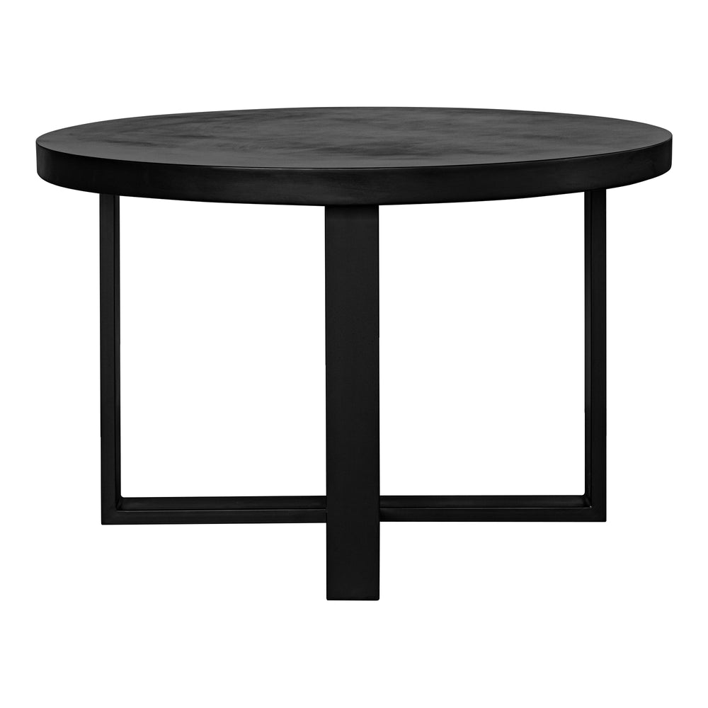 Moe's Home Jedrik Round Outdoor Dining Table - Stylish Cement Top & Sleek Steel Legs For Ultimate Versatility Black Concrete Top,Steel Legs Bq-1065-02-0