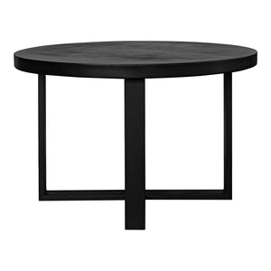 Moe's Home Jedrik Round Outdoor Dining Table - Stylish Cement Top & Sleek Steel Legs For Ultimate Versatility Black Concrete Top,Steel Legs Bq-1065-02-0
