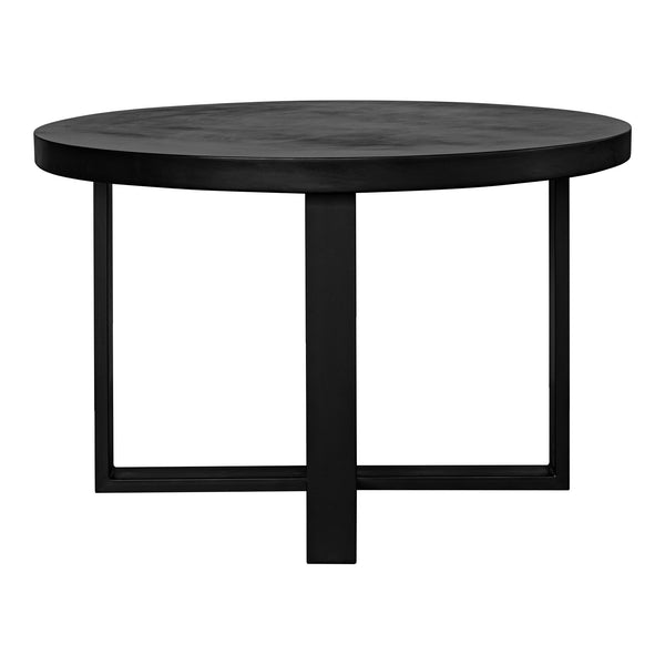 Moe's Home Jedrik Round Outdoor Dining Table - Stylish Cement Top & Sleek Steel Legs For Ultimate Versatility Black Concrete Top,Steel Legs Bq-1065-02-0