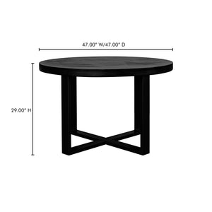Moe's Home Jedrik Round Outdoor Dining Table - Stylish Cement Top & Sleek Steel Legs For Ultimate Versatility Black Concrete Top,Steel Legs Bq-1065-02-0