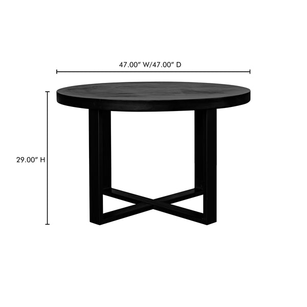 Moe's Home Jedrik Round Outdoor Dining Table - Stylish Cement Top & Sleek Steel Legs For Ultimate Versatility Black Concrete Top,Steel Legs Bq-1065-02-0