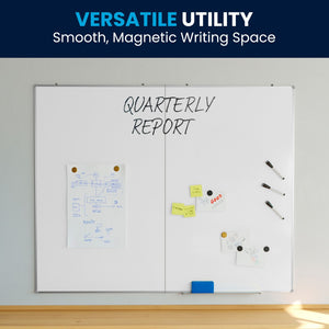 English Elm HERCULES Commercial Magnetic Dry Erase Board with Mounting Kit, Markers, and Accessories Included White 60" x 48" BR-FMW-76122-4860-GG