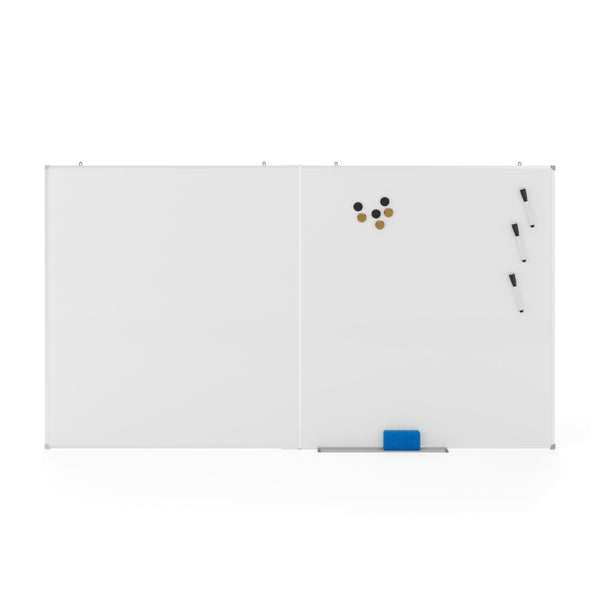 English Elm HERCULES Commercial Magnetic Dry Erase Board with Mounting Kit, Markers, and Accessories Included White 72" x 40" BR-FMW-91101-7240-GG