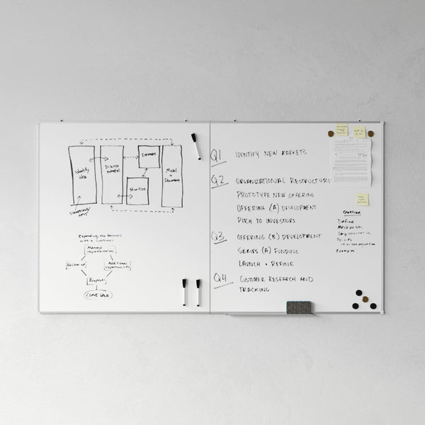 English Elm HERCULES Commercial Magnetic Dry Erase Board with Mounting Kit, Markers, and Accessories Included White 72" x 40" BR-FMW-91101-7240-GG