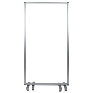 English Elm Raisley Transparent Acrylic Mobile Partition - 3-Section Room Divider with Lockable Casters, 72"H BR-PTT001-3-AC-90183-GG