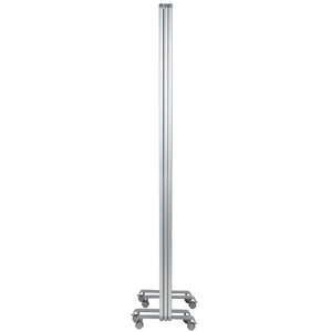 English Elm Raisley Transparent Acrylic Mobile Partition - 3-Section Room Divider with Lockable Casters, 72"H BR-PTT001-3-AC-90183-GG