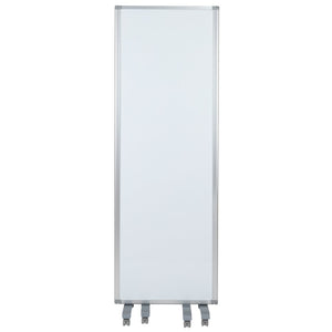 English Elm Raisley Mobile Magnetic Whiteboard Partition with Lockable Casters - Flexible 3-Section Room Divider BR-PTT001-3-M-60183-GG