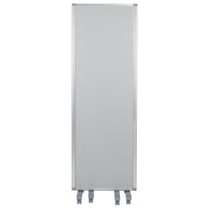 English Elm Raisley Double-Sided Mobile Whiteboard Partition with Lockable Casters for Versatile Spaces 72"H BR-PTT001-3-MP-60183-GG