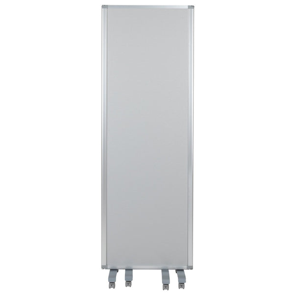 English Elm Raisley Double-Sided Mobile Whiteboard Partition with Lockable Casters for Versatile Spaces 72"H BR-PTT001-3-MP-60183-GG