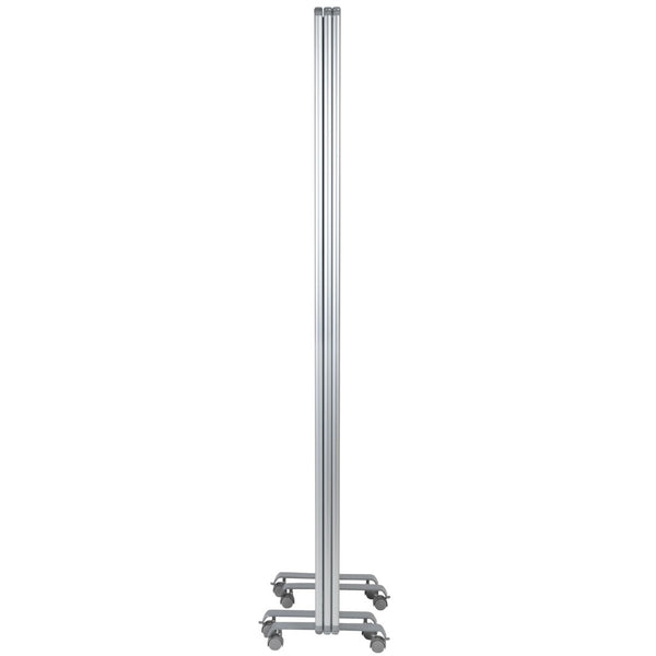 English Elm Raisley Double-Sided Mobile Whiteboard Partition with Lockable Casters for Versatile Spaces 72"H BR-PTT001-3-MP-60183-GG