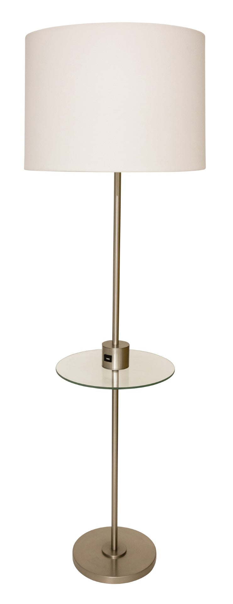 House Of Troy Brandon Floor Lamps With Usb Port In Satin Nickel - Stylish Lighting & Convenient Charging Solution Satin Nickel Metal Br102-sn