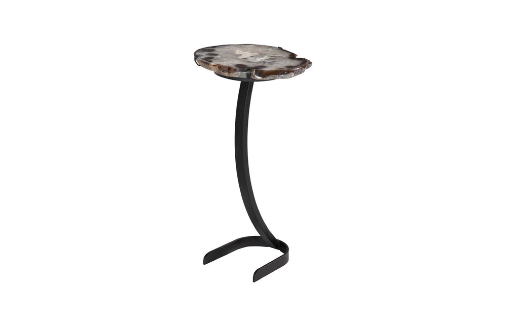 Phillips Collection Agate Side Table - Unique Handcrafted Natural Stone Art for Modern Home Décor & Accent Spaces Horseshoe Base, Assorted BR116728