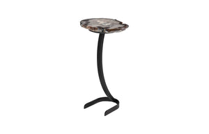 Phillips Collection Agate Side Table - Unique Handcrafted Natural Stone Art for Modern Home Décor & Accent Spaces Horseshoe Base, Assorted BR116728