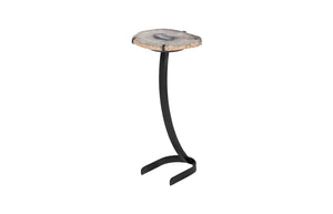 Phillips Collection Agate Side Table - Unique Handcrafted Natural Stone Art for Modern Home Décor & Accent Spaces Horseshoe Base, Assorted BR116728