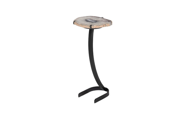 Phillips Collection Agate Side Table - Unique Handcrafted Natural Stone Art for Modern Home Décor & Accent Spaces Horseshoe Base, Assorted BR116728