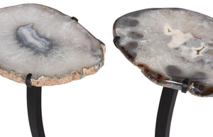 Phillips Collection Agate Side Table - Unique Handcrafted Natural Stone Art for Modern Home Décor & Accent Spaces Horseshoe Base, Assorted BR116728
