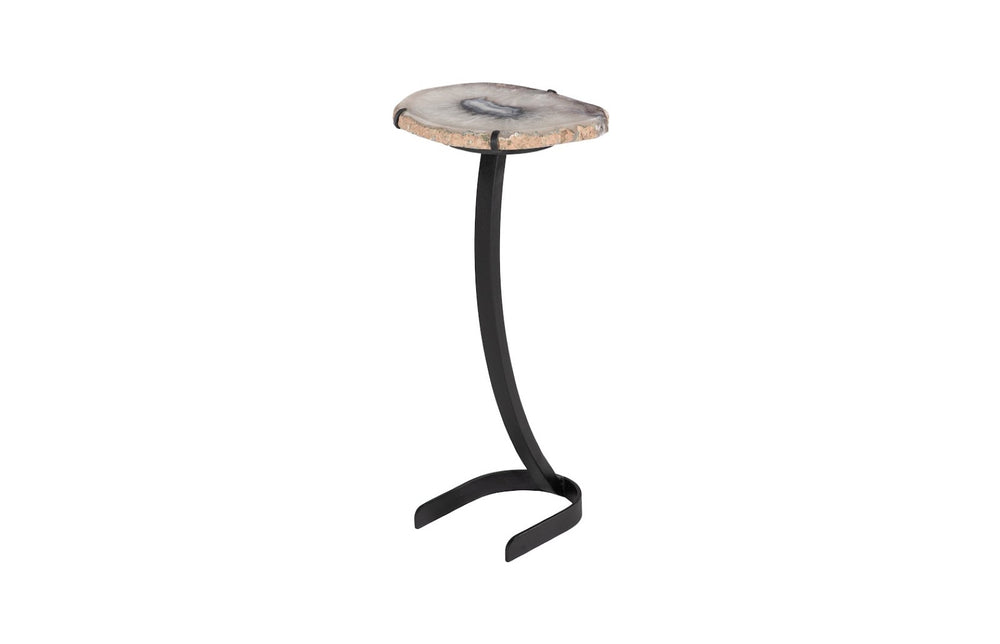 Phillips Collection Agate Side Table - Unique Handcrafted Natural Stone Art for Modern Home Décor & Accent Spaces Horseshoe Base, Assorted BR116728