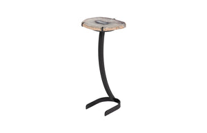 Phillips Collection Agate Side Table - Unique Handcrafted Natural Stone Art for Modern Home Décor & Accent Spaces Horseshoe Base, Assorted BR116728