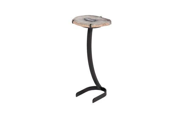 Phillips Collection Agate Side Table - Unique Handcrafted Natural Stone Art for Modern Home Décor & Accent Spaces Horseshoe Base, Assorted BR116728