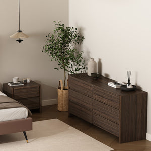 Manhattan Comfort Linda Modern 2-piece Dresser And Nightstand Set For Effortless Style And Streamlined Storage Solutions Walnut Brown Mdp Br1658-3