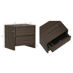 Manhattan Comfort Linda Modern 2-piece Dresser And Nightstand Set For Effortless Style And Streamlined Storage Solutions Walnut Brown Mdp Br1658-3