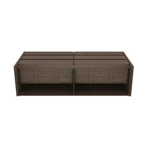 Manhattan Comfort Linda Modern 2-piece Dresser And Nightstand Set For Effortless Style And Streamlined Storage Solutions Walnut Brown Mdp Br1658-3