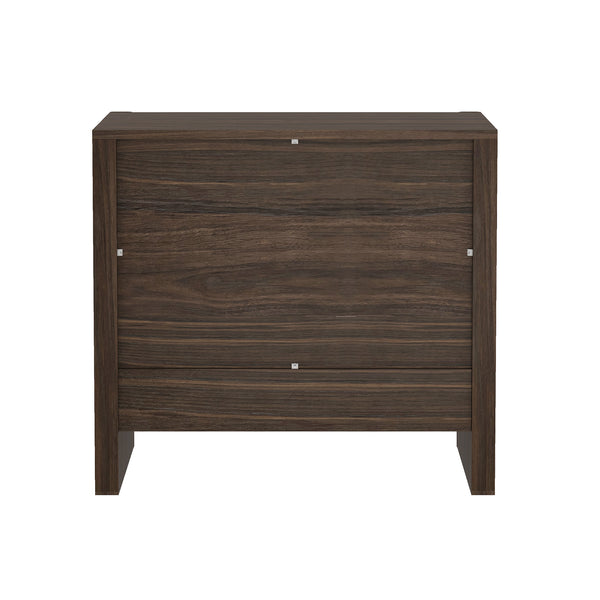 Manhattan Comfort Linda Modern 2-piece Dresser And Nightstand Set For Effortless Style And Streamlined Storage Solutions Walnut Brown Mdp Br1658-3