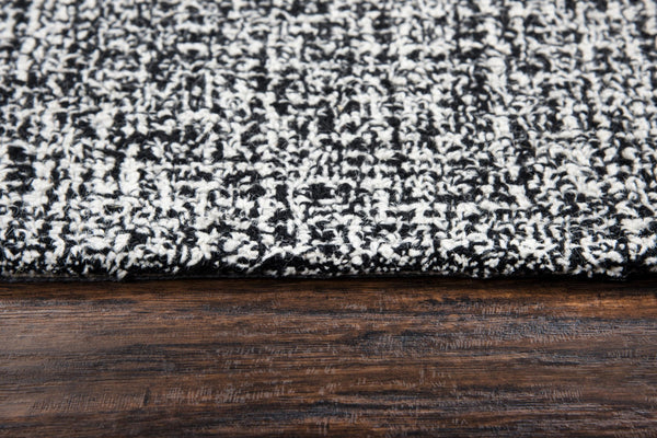 Rizzy Brindleton BR223B Hand Tufted Casual/Transitional Wool Rug Black/White 9' x 12'