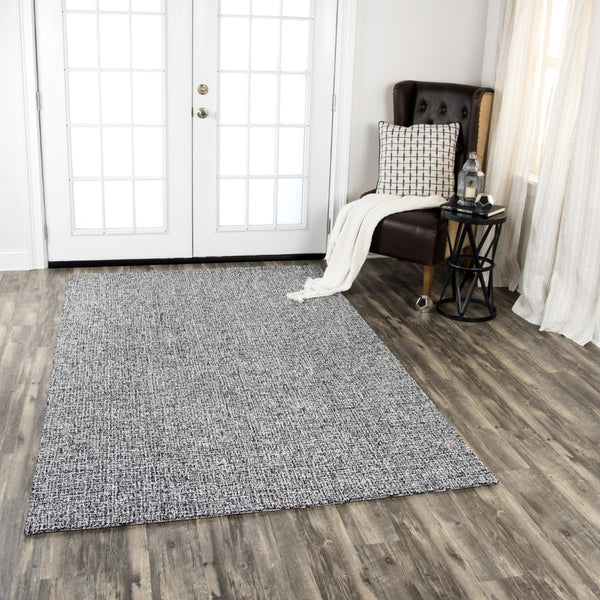 Rizzy Brindleton BR223B Hand Tufted Casual/Transitional Wool Rug Black/White 9' x 12'