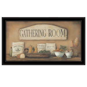English Elm "gathering Room" Pam Britton Framed Canvas Art Black Wood Wall Print B06787568