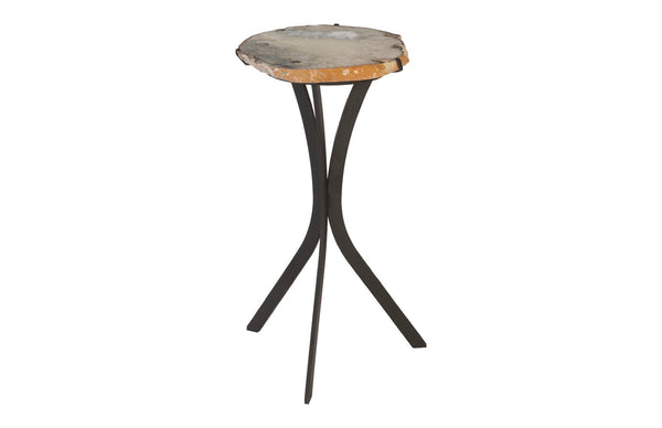 Phillips Collection Agate Side Table - Unique Handcrafted Natural Stone Art for Modern Home Décor & Accent Spaces Assorted BR94182