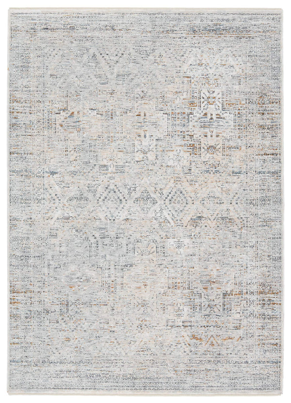 Jaipur Living Jaipur Living Nala Distressed Medallion Polyester Rug for Transitional Spaces Light Gray 4'X6' RUG152719