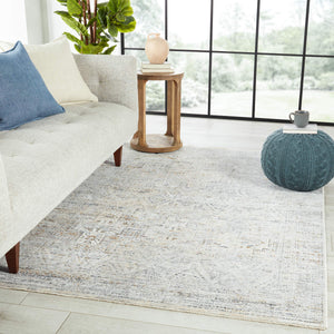 Jaipur Living Jaipur Living Nala Distressed Medallion Polyester Rug for Transitional Spaces Light Gray 4'X6' RUG152719