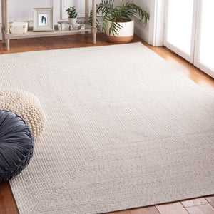 Safavieh Braided Handwoven 6X8 Ivory Light Grey Coastal Rug – Low-Profile Polypropylene, Durable & Washable BRA201A-68