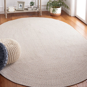 Safavieh Braided Handwoven 6X8 Ivory Light Grey Coastal Rug – Low-Profile Polypropylene, Durable & Washable BRA201A-68