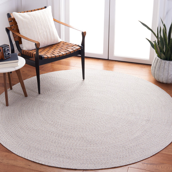 Safavieh Braided Handwoven Area Rug - Timeless Ivory And Light Grey Design For Elegant Home Decor Spaces Ivory ,Light Grey Polypropylene Pile Bra201a-5sq