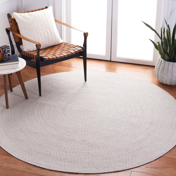 Safavieh Braided Handwoven 6X8 Ivory Light Grey Coastal Rug – Low-Profile Polypropylene, Durable & Washable BRA201A-68