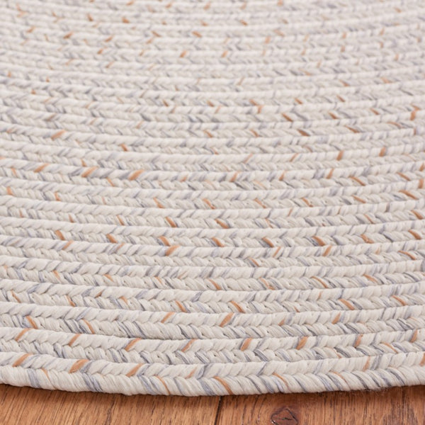 Safavieh Braided Hand Woven Polypropylene Round Rug Neutral Farmhouse Accent for Living Rooms Ivory Light Grey 9' Round BRA201A-9R