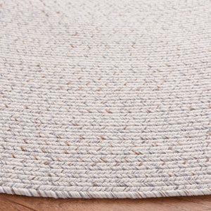 Safavieh Braided Hand Woven Polypropylene Round Rug Neutral Farmhouse Accent for Living Rooms Ivory Light Grey 9' Round BRA201A-9R