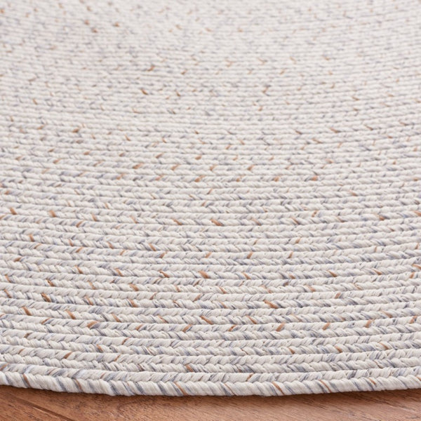 Safavieh Braided Hand Woven Polypropylene Round Rug Neutral Farmhouse Accent for Living Rooms Ivory Light Grey 9' Round BRA201A-9R