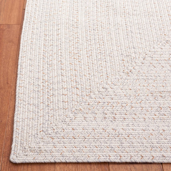 Safavieh Braided Hand Woven Polypropylene Round Rug Neutral Farmhouse Accent for Living Rooms Ivory Light Grey 9' Square BRA201A-9SQ