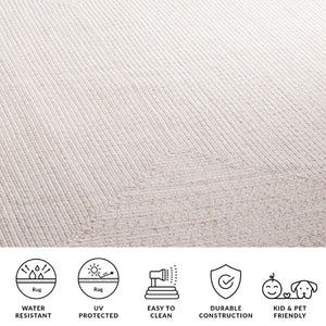 Safavieh Braided Hand Woven Polypropylene Round Rug Neutral Farmhouse Accent for Living Rooms Ivory Light Grey 9' Square BRA201A-9SQ