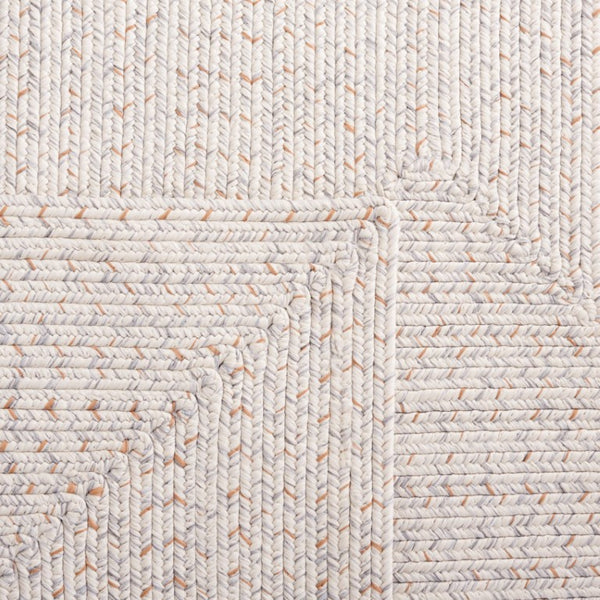 Safavieh Braided Hand Woven Polypropylene Round Rug Neutral Farmhouse Accent for Living Rooms Ivory Light Grey 9' Square BRA201A-9SQ
