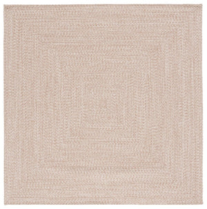 Safavieh Braided Hand Woven Polypropylene Round Rug Neutral Farmhouse Accent for Living Rooms Natural 5' Square BRA201B-5SQ