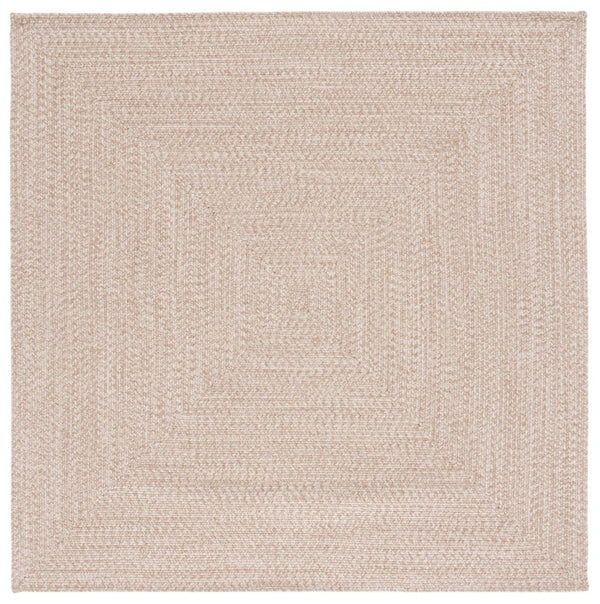 Safavieh Braided Hand Woven Polypropylene Round Rug Neutral Farmhouse Accent for Living Rooms Natural 5' Square BRA201B-5SQ