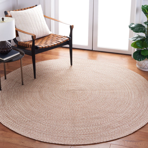 Safavieh Braided Elegance: Hand-woven Ivory And Light Grey Runner Rug For Sophisticated Hallways And Entryways Natural Polypropylene Pile Bra201b-8sq