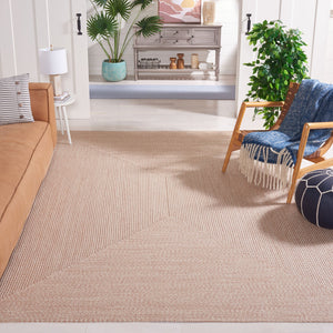 Safavieh Braided Elegance: Hand-woven Ivory And Light Grey Runner Rug For Sophisticated Hallways And Entryways Natural Polypropylene Pile Bra201b-8sq