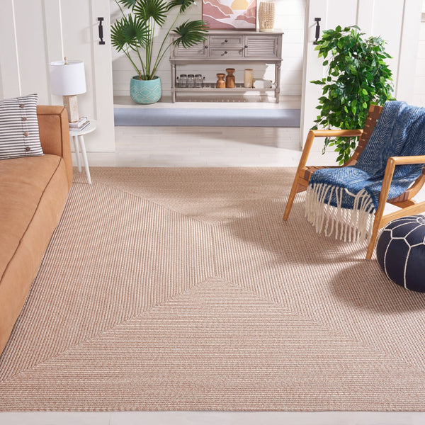 Safavieh Braided Elegance: Hand-woven Ivory And Light Grey Runner Rug For Sophisticated Hallways And Entryways Natural Polypropylene Pile Bra201b-8sq
